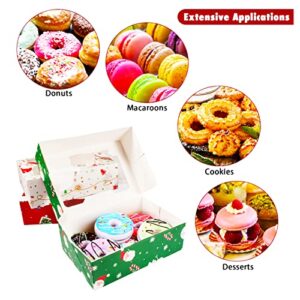 EPDPLAY 12 PCS Christmas Cookie Boxes with Window Holiday Food Treats Container for Gift Giving, Santa Snowman christmas tree gingerbread Man Cookie Boxes for Pastries Cupcakes Candy and Party Favor