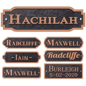 acrylic horse stall name plate, 2.4" x 8" personalized stall signs, uv protected, custom pet name sign, all weather adhesive, mounting (antique copper, style 2)