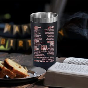 Henghere 70th Birthday Gifts for Women, 70th Birthday Gift for Friend, Mom, Grandma，Sister, Wife, Aunt, Coworker, Happy 70 Year Old Birthday Decorations Women | Thermos Cup - Black