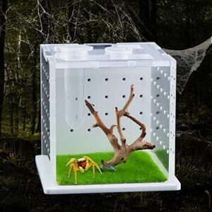 spider acrylic breeding box, tarantula transparent terrarium, jumping spider feeding box, insect habitat hatching container cage