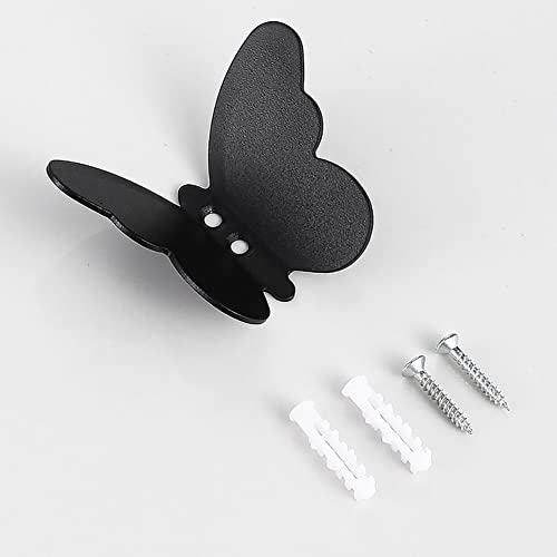 oAutoSjy 5pcs Butterfly Coat Hat Hooks Wall Mounted Metal Hooks Stainless Steel Bath Towel Hook Decorative Wall Animal Hooks Robe Hangers Home Decor Hanging Rack Hooks for Entryway Bedroom Bathroom