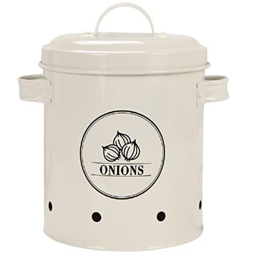 DOITOOL Garlic Storage Bin, Potato Bin, Garlic Keeper, Onion Storage Canister, Kitchen Storage Tins Jars Pots, Food Storage Container with Lids and Aerating Holes