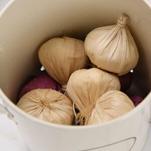 DOITOOL Garlic Storage Bin, Potato Bin, Garlic Keeper, Onion Storage Canister, Kitchen Storage Tins Jars Pots, Food Storage Container with Lids and Aerating Holes