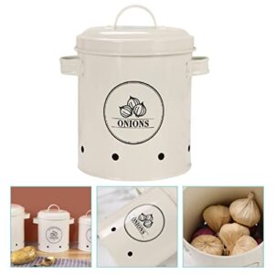 DOITOOL Garlic Storage Bin, Potato Bin, Garlic Keeper, Onion Storage Canister, Kitchen Storage Tins Jars Pots, Food Storage Container with Lids and Aerating Holes