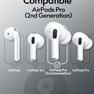 Gcioii 4 Pairs Memory Foam Tips and Ear Hooks Accessories for Apple AirPods Pro 2nd Generation (XS/S/M/L Buds, White Hooks)