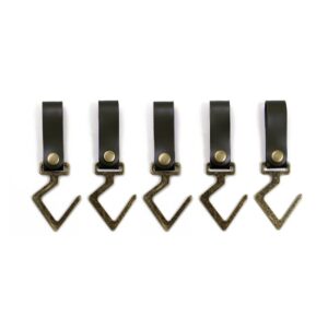 buer homie 5 pcs pu leather hooks, multifunctional leather hangers, s-type