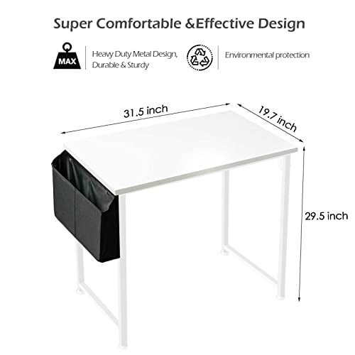 Lufeiya 31 31 inch Small Computer Desk White Black and Full White Set