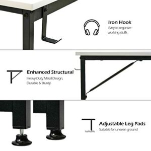 Lufeiya 31 31 inch Small Computer Desk White Black and Full White Set