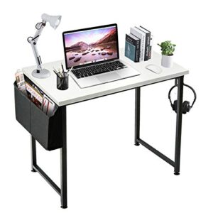 Lufeiya 31 31 inch Small Computer Desk White Black and Full White Set