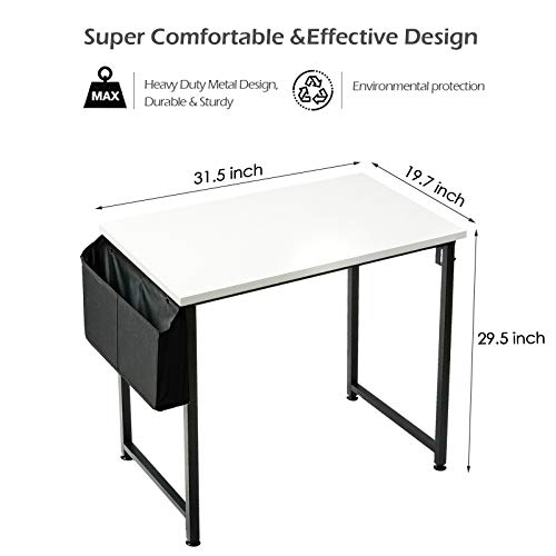 Lufeiya 31 31 inch Small Computer Desk White Black and Full White Set