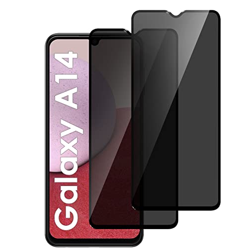 LYWHL [2 Pack for Samsung Galaxy A14 5G Privacy Screen Protector, Anti Spy Tempered Glass 9H Hardness Protective Film for Galaxy A14 6.6”, Anti Scratch Case Friendly Bubble Free Easy Install - Black