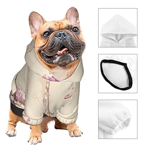 Eiffel Tower Dog Hoodies, Pet Clothes Costumes, Bicycle Romantic Flower Pets Wear Hoodie Sweatshirt Outfit for Puppy Cat Outdoor, Small Medium