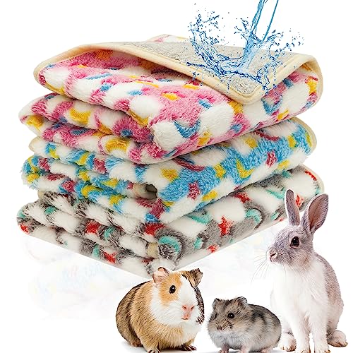 CUSOZWO Guinea Pig Bedding Mat - 3 Pack Waterproof Washable Rat Cage Liner Bedding Accessories Soft Fleece Blankets for Rat, Rabbit, Chinchila, Hedgehog, Ferret, Hamster, Small Animals