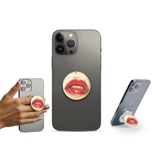 HANDL New York: Pixeled Lips - Handl Benjamin Collection - Phone Grip and Stand for Smartphone