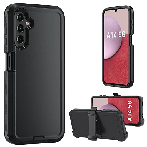 Samsung Galaxy A14 5G case,A14 5G Heavy Duty case,[Military Grade Protective ][Shockproof] [Dropproof] [Dust-Proof], ONLY Fit Galaxy A14 5G Phone (Black)