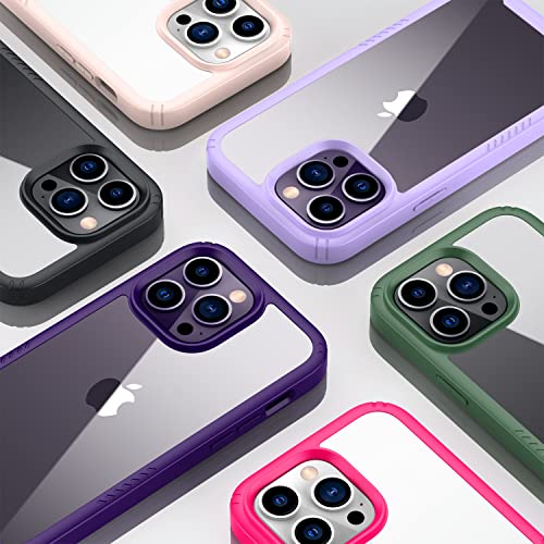 Goodon iPhone 14 Pro Max Case with Screen Protector and Camera Lens Protector,Military Drop Tested from 6 Ft,Acrylic Cover TPU Bumper Scratch Resistand Heavy Duty Protection Phone Case,Purple