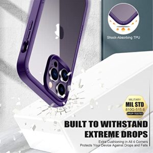 Goodon iPhone 14 Pro Max Case with Screen Protector and Camera Lens Protector,Military Drop Tested from 6 Ft,Acrylic Cover TPU Bumper Scratch Resistand Heavy Duty Protection Phone Case,Purple