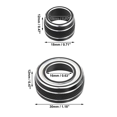 ACROPIX Dial Rod Decoration Ring Fit for Chevy Corvette C7 - Pack of 3 Black