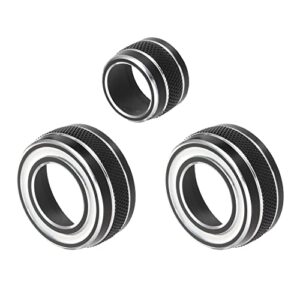 ACROPIX Dial Rod Decoration Ring Fit for Chevy Corvette C7 - Pack of 3 Black