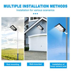 SICENXTOOLS 600W Solar Street Light Outdoor,Solar Light Outdoor Waterproof Commercial 6500K Dusk to Dawn Solar Outdoor Lights with Motion Sensor Solar Powered Security for Ball Court,Road,Yard