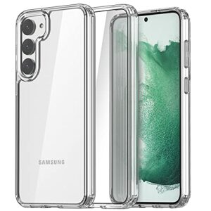 aicase for samsung galaxy s23 plus case clear,anti yellowingtransparent shockproof protective phone slim hard pc back+soft tpu bumper cover for samsung s23+/plus 5g (6.6 inch) 2023