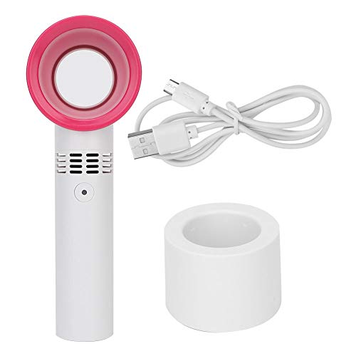 Bladeless Fan, Hand Held Fans, Portable Mini USB Air Conditioning Cooler Face Fan Grafting False Eyelashes Fan, Rechargeable Eyelash Fan Dryer(White)