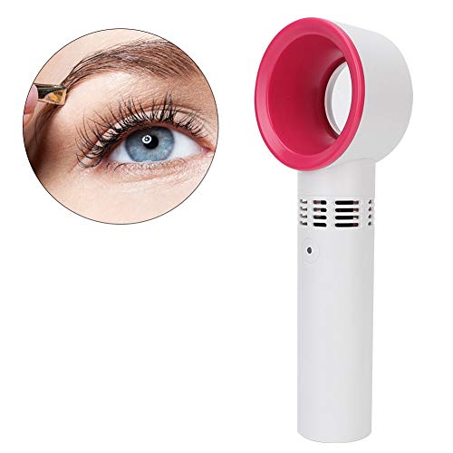 Bladeless Fan, Hand Held Fans, Portable Mini USB Air Conditioning Cooler Face Fan Grafting False Eyelashes Fan, Rechargeable Eyelash Fan Dryer(White)