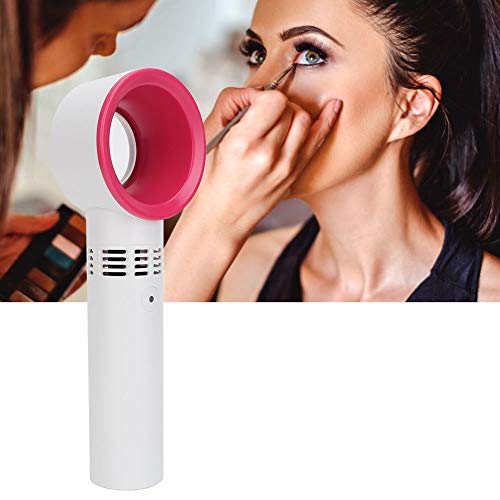 Bladeless Fan, Hand Held Fans, Portable Mini USB Air Conditioning Cooler Face Fan Grafting False Eyelashes Fan, Rechargeable Eyelash Fan Dryer(White)