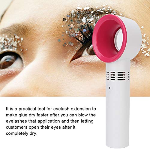 Bladeless Fan, Hand Held Fans, Portable Mini USB Air Conditioning Cooler Face Fan Grafting False Eyelashes Fan, Rechargeable Eyelash Fan Dryer(White)