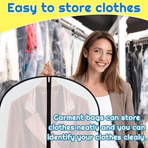 40 Pieces Garment Bags for Hanging Clothes with Zipper Hanging Garment Bags Dress Bags for Gowns Long Storage Plastic Suit Cover Bags for Coat Protector Travel Closet Clothing (24 x 60 Inch)