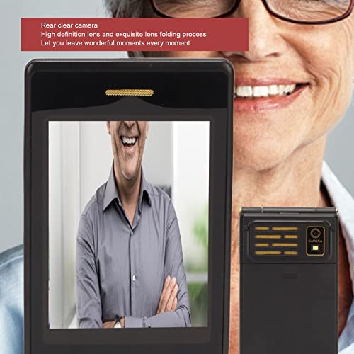 Senior Flip Cell Phone, 2.8 Inch Large Screen Audio Speaker LED Flashlight Elderly Phone for Home (Red)