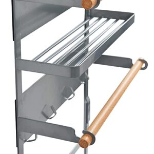 Household Essentials Metal Magnetic Organizer Rack, Grey