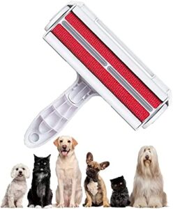 pet hair remover roller - reusable cat & dog hair remover for furniture, couch, carpet, car seats or bedding - portable, multi-surface fur roller & animal hair removal tool with comfy non-slip handle