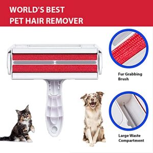 Pet Hair Remover Roller - Reusable Cat & Dog Hair Remover for Furniture, Couch, Carpet, Car Seats or Bedding - Portable, Multi-Surface Fur Roller & Animal Hair Removal Tool with Comfy Non-Slip Handle