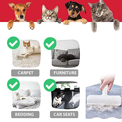 Pet Hair Remover Roller - Reusable Cat & Dog Hair Remover for Furniture, Couch, Carpet, Car Seats or Bedding - Portable, Multi-Surface Fur Roller & Animal Hair Removal Tool with Comfy Non-Slip Handle