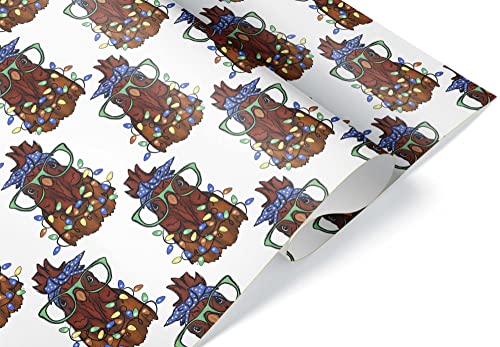 Funny Quirky Mama Chicken Gift Wrap Country X-mas Thick Christmas Wrapping Paper (6 foot x 30 inch roll)