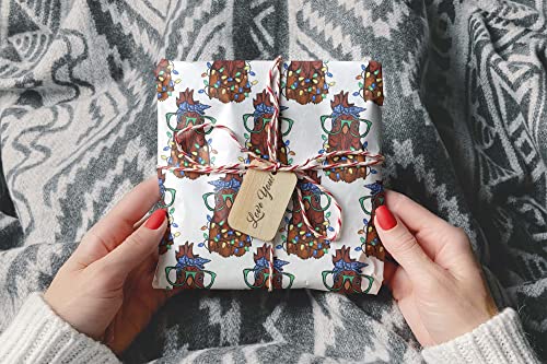 Funny Quirky Mama Chicken Gift Wrap Country X-mas Thick Christmas Wrapping Paper (6 foot x 30 inch roll)