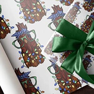 Funny Quirky Mama Chicken Gift Wrap Country X-mas Thick Christmas Wrapping Paper (6 foot x 30 inch roll)