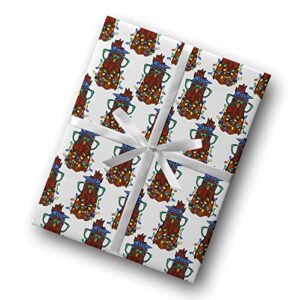 Funny Quirky Mama Chicken Gift Wrap Country X-mas Thick Christmas Wrapping Paper (6 foot x 30 inch roll)