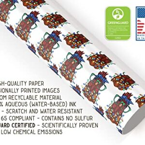 Funny Quirky Mama Chicken Gift Wrap Country X-mas Thick Christmas Wrapping Paper (6 foot x 30 inch roll)