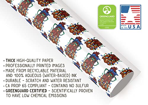 Funny Quirky Mama Chicken Gift Wrap Country X-mas Thick Christmas Wrapping Paper (6 foot x 30 inch roll)