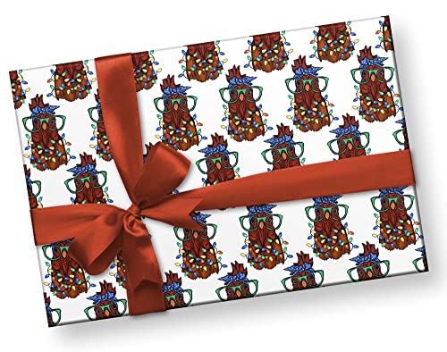 Funny Quirky Mama Chicken Gift Wrap Country X-mas Thick Christmas Wrapping Paper (6 foot x 30 inch roll)