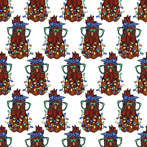 Funny Quirky Mama Chicken Gift Wrap Country X-mas Thick Christmas Wrapping Paper (6 foot x 30 inch roll)