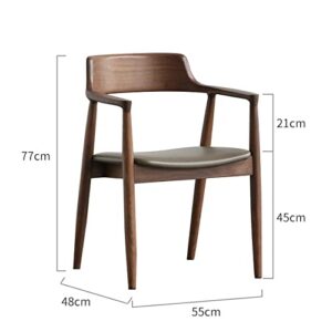 EYHLKM Scandinavian Minimalist President Chair Dining Room Negotiation Book Chair Art Solid Wood Dining Chair Backrest Home