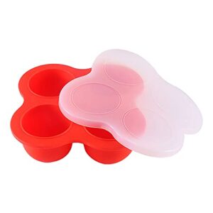 blmiede food grade silicone baby food supplement box storage box sealed crisper ice box ice tool herb tray 1 (red, one size)