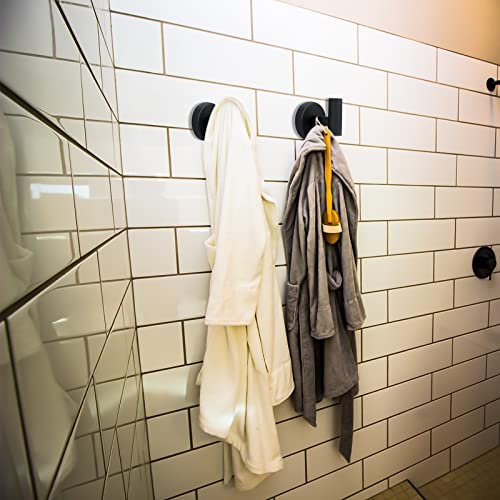 Nidacci Towel Hooks 20 Packs Matte Black, Towel Coat Robe Clothes Cabinet Closet Hook Stainless Steel Heavy Duty Door Hanger Wall Hook for Bathroom Bedroom Kitchen Hotel Pool