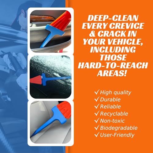 Leanclean Universal Auto Crevice Lightweight Tool Attachment - DIY Cleaning Accessory for Deep-Cleaning Any Vehicle Interior - Compatible with Car Wash Vacuum and Gas Station Vacuums