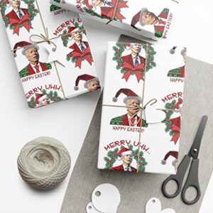 biden christmas wrapping paper sheet, christmas wrapping paper, hat santa biden wrapping paper, biden wrapping, funny gift wrap 24" × 36" 24" × 60"