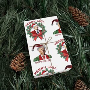 Biden Christmas Wrapping Paper Sheet, Christmas Wrapping Paper, Hat Santa Biden Wrapping Paper, Biden Wrapping, Funny Gift Wrap 24" × 36" 24" × 60"