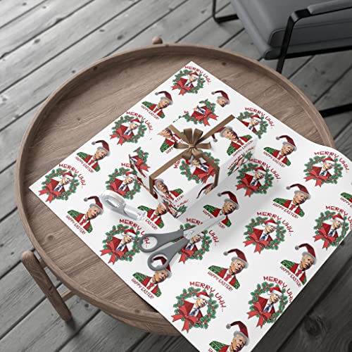 Biden Christmas Wrapping Paper Sheet, Christmas Wrapping Paper, Hat Santa Biden Wrapping Paper, Biden Wrapping, Funny Gift Wrap 24" × 36" 24" × 60"